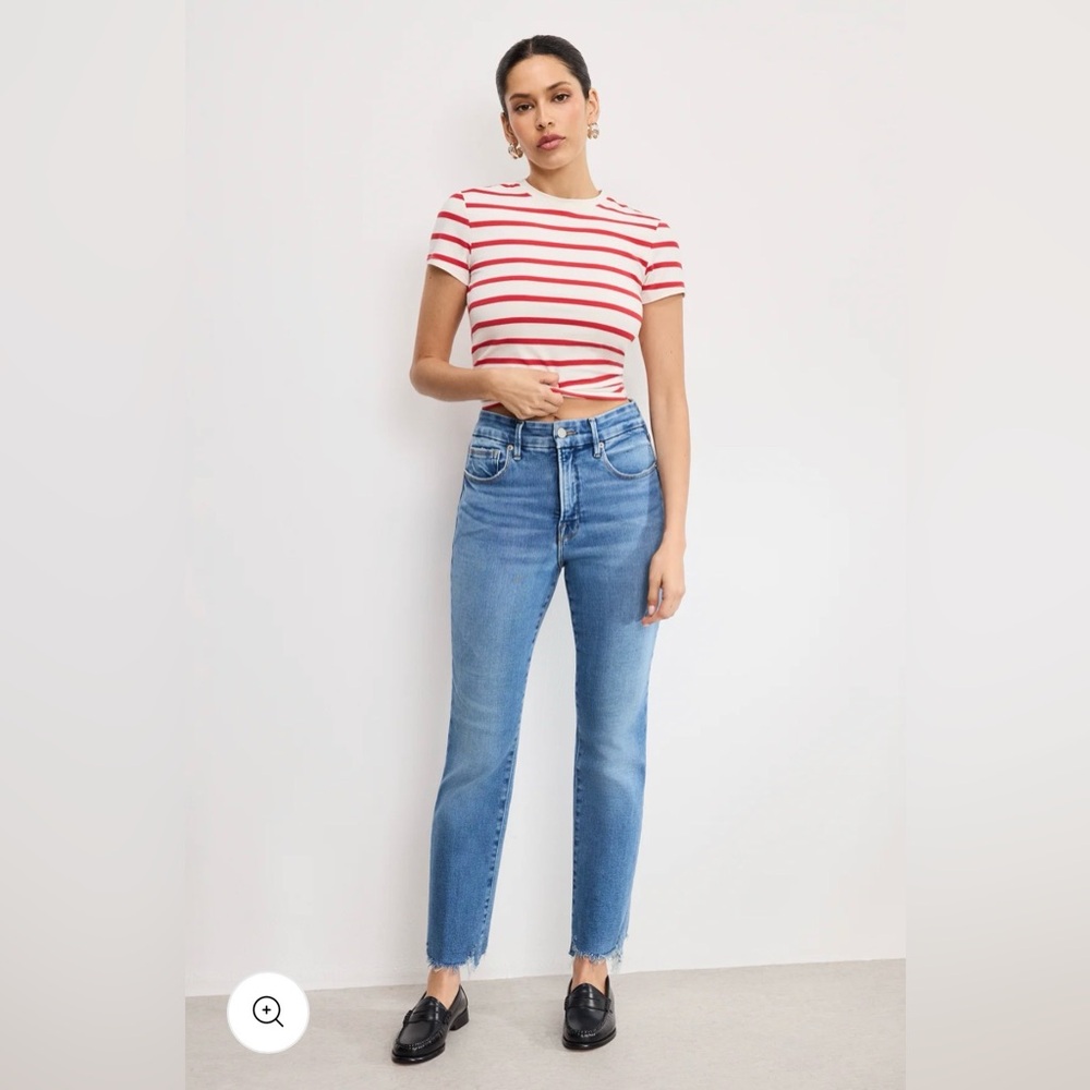 Good American Light Blue Straight-Leg Jeans